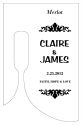 Paisley Small Bottoms Up Rectangle Wine Wedding Label